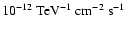 $10^{-12}~{\rm TeV^{-1}~cm^{-2}~s^{-1}}$