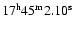 $17^{{\rm h}}45^{{\rm m}}2.10^{{\rm s}}$