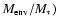 $M_{\rm env}/M_{*})$
