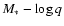 $M_{*} -\log q$