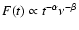 $F(t) \propto t ^{-\alpha} \nu ^{-\beta}$