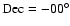 ${\rm Dec}=-00^\circ$