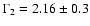$\Gamma_2 = 2.16 \pm0.3$