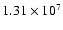 $1.31 \times 10^7$