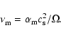 \begin{displaymath}\nu_{\rm m}^{} = \alpha_{\rm m} c_{\rm s}^2 / \Omega
.
\end{displaymath}
