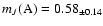 $m_J({\rm A}) = 0.58_{\pm 0.14}$