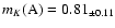 $m_K({\rm A}) = 0.81_{\pm 0.11}$