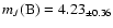 $m_J({\rm B}) = 4.23_{\pm 0.36}$