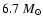 $6.7~M_\odot$