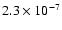 $2.3\times10^{-7}$