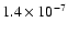 $1.4\times10^{-7}$