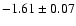 $-1.61\pm0.07$