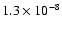 $1.3\times10^{-8}$