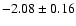 $-2.08\pm0.16$