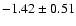 $-1.42\pm0.51$