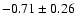 $-0.71\pm0.26$