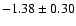 $-1.38\pm0.30$