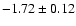 $-1.72\pm0.12$
