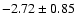 $-2.72\pm0.85$
