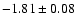 $-1.81\pm0.08$