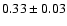$0.33\pm0.03$