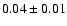 $0.04\pm0.01$