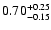 $0.70^{\rm +0.25}_{-0.15}$