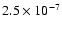 $2.5\times10^{-7}$