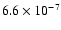 $6.6\times10^{-7}$