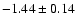 $-1.44\pm0.14$
