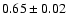 $0.65 \pm 0.02$