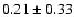 $0.21 \pm 0.33$
