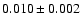 $0.010 \pm 0.002$