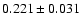 $0.221 \pm 0.031$