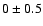 $0 \pm 0.5$