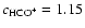 $c_{{\rm HCO}^+}=1.15$
