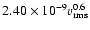 $2.40\times 10^{-9} v_{\rm rms}^{0.6}$