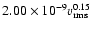 $2.00\times 10^{-9} v_{\rm rms}^{0.15}$