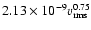$2.13\times 10^{-9} v_{\rm rms}^{0.75}$