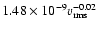 $1.48\times 10^{-9} v_{\rm rms}^{-0.02}$