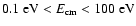 $0.1~\mbox{eV}<E_{\rm cm}<100~\mbox{eV}$
