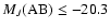 $M_J({\rm AB}) \leq -20.3$