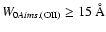 $W_{\rm0 \\
{\it Aims.} \rm (OII)}\ge15~\AA$
