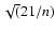 $\sqrt(21/n)$