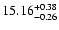 $\rm 15.16_{-0.26}^{+0.38}$