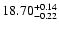 $\rm 18.70_{-0.22}^{+0.14}$