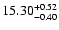 $\rm 15.30_{-0.40}^{+0.52}$