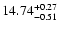 $\rm 14.74_{-0.51}^{+0.27}$