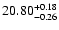 $\rm 20.80_{-0.26}^{+0.18}$