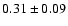 $0.31\pm0.09$